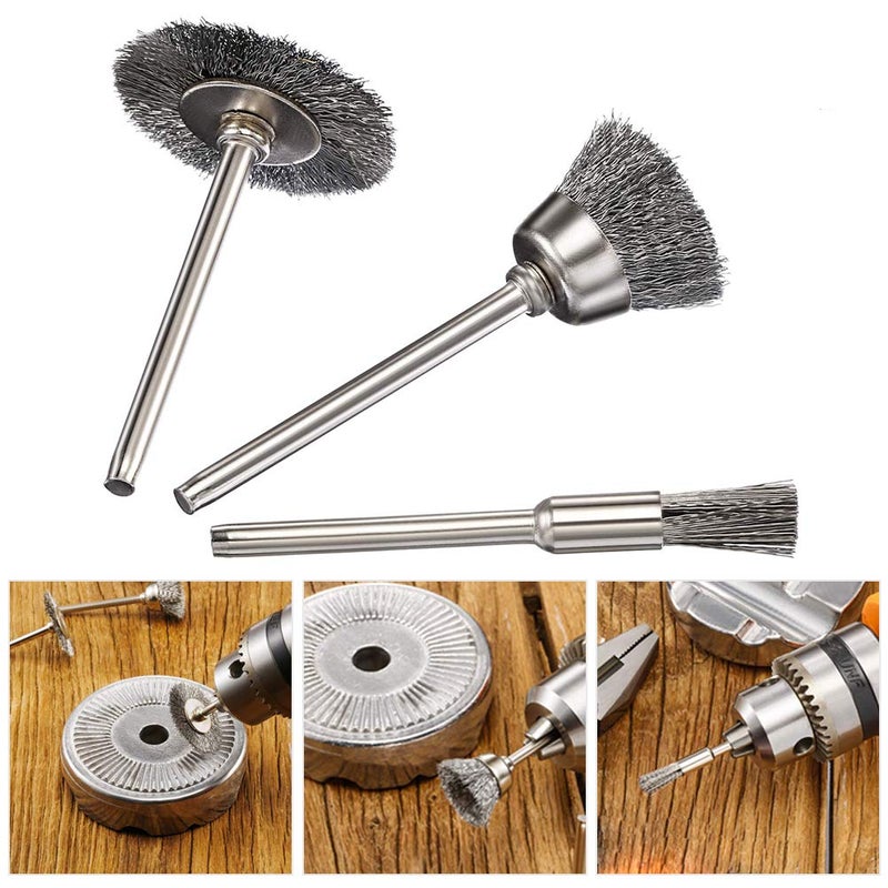 Vankcp 60 Pieces Wire Cup Brush Set,Vankcp Power Rotary Tool Buffing Wheels Small Wire Brushes Set for Drill Grinder Rotary Tools - Image 5